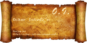 Ocker István névjegykártya
